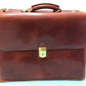 BOSCA Cognac Old Leather Briefcase Lawyers